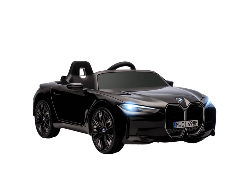 Voiture électrique pour enfants licence bmw i4 12v avec télécommande mp3 musique lumières et ceinture 115x67x45 cm noir - Conforama A
