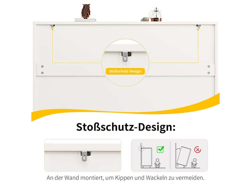 Buffet blanc moderne 120x35x71 cm, meuble rangement cuisine avec portes auto-rebond et étagères ajustables - Conforama R