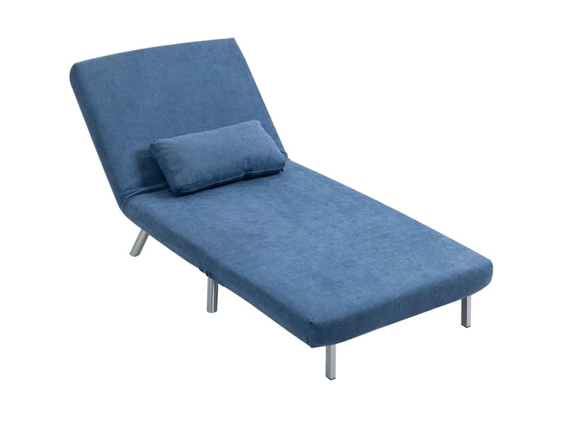  Fauteuil convertible 80x75x83 cm clic-clac tissu métal bleu  - Conforama A