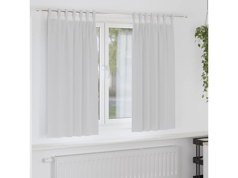 Lot de 2 rideaux occultants, rideaux black-out avec anneaux gris pâle 175 x 140 cm cf44661 - Conforama B