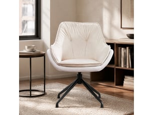 Fauteuil fixe pivotant  MEULVA  Simili beige vendu A l'unité