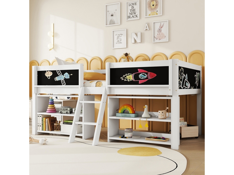  Lit semi-haut en pin blanc 90x200 cm  - Conforama B