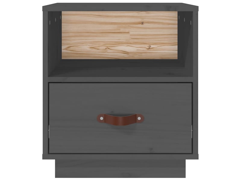  Table de chevet - cabinet de chevet - table de nuit gris 40x34x45 cm bois de pin massif  - Conforama E