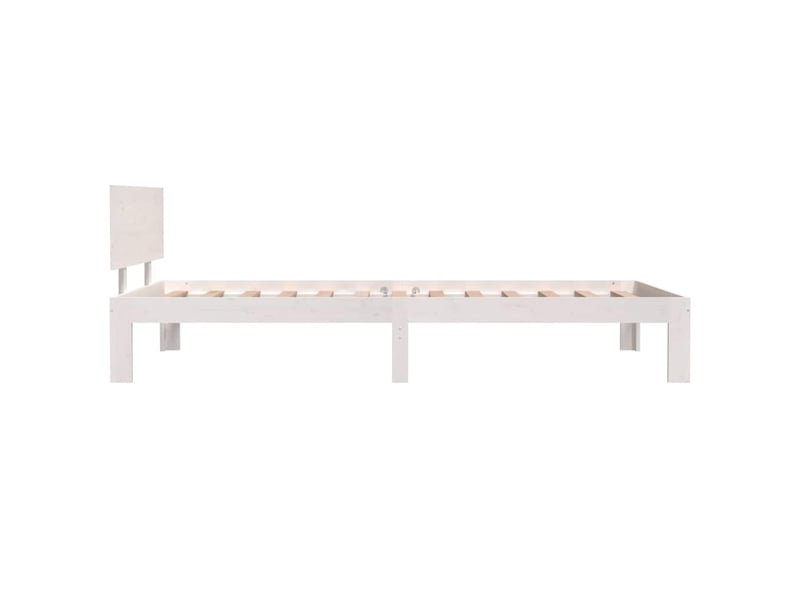  Lit simple- lit adulte -  cadre de lit sans matelas blanc bois de pin massif 100x200 cm  - Conforama D