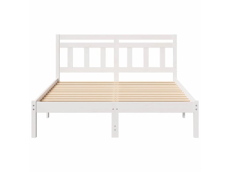 Lit double- lit adulte - cadre de lit blanc 120 x 190 cm pin massif - Conforama D