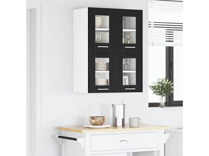  Meuble de rangement cuisine, armoire suspendue 2 pcs chêne noir bois d'ingénierie shl8055  - Conforama D