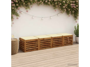 Lot de 4 coussins de siège, coussins d'assise soest 100 % polyester crème cf60382