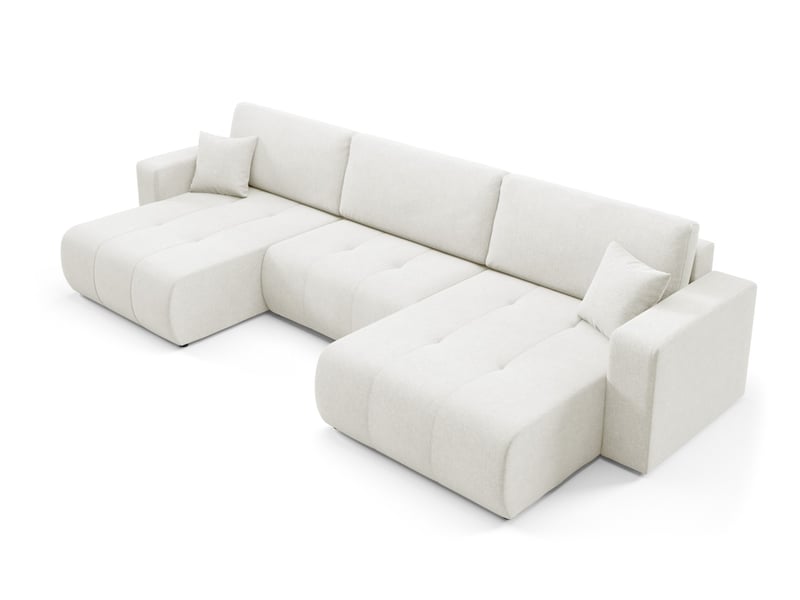 Canapé d'angle convertible molinio u creme - Conforama D