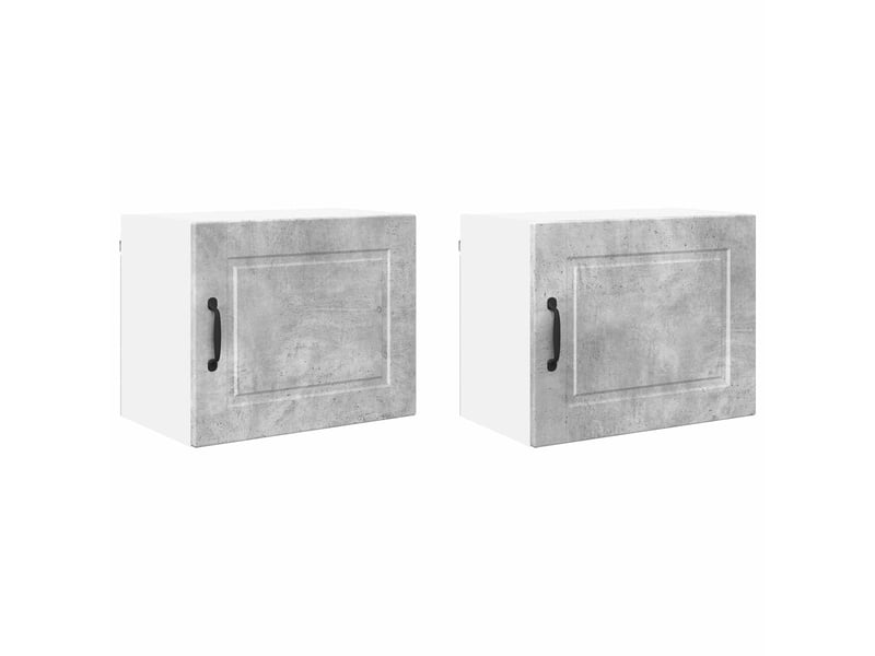 Meuble mural de cuisine | armoire de cuisine 2 pcs gris béton bois d'ingénierie shl4745 - Conforama A