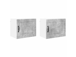 Meuble mural de cuisine | armoire de cuisine 2 pcs gris béton bois d'ingénierie shl4745