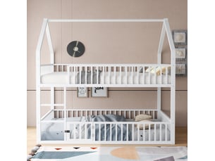 Lit superposé 140x200 cm OKWISH   coloris blanc