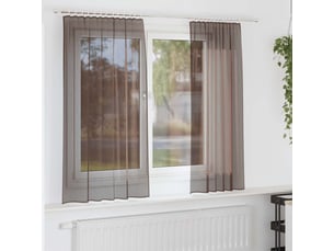Lot de 2 rideaux en voile, voilages avec passants marron cf44445