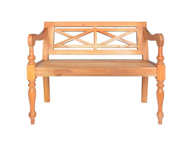  Banc d'entrée, banc d'intérieur batavia 98 cm bois d'acajou massif marron clair  - Conforama A
