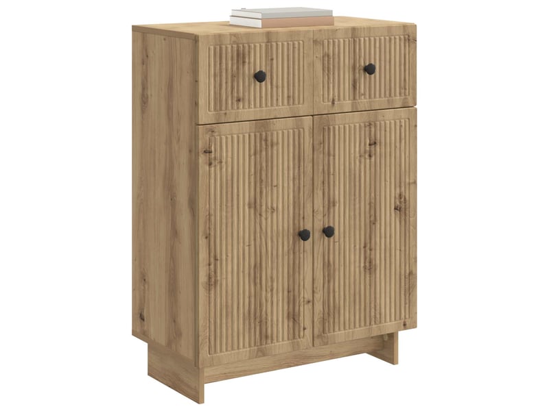  Buffet - bahut - meuble de rangement chêne artisanal 66 x 34,5 x 90 cm bois d'ingénierie  - Conforama C