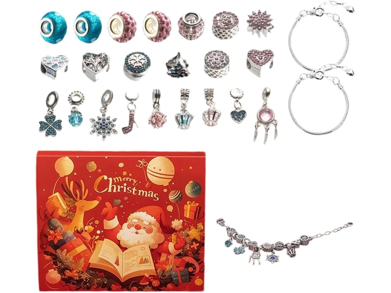 Calendrier de l'avent bijoux – bracelets, boucles d'oreilles et pendentifs à charms, compte à rebours de noël - Conforama A