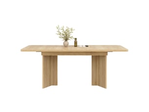 Table à manger extensible, 120 à 160 cm, rectangulaire, mdf, naturel, plateau extensible de 120 à 160 cm