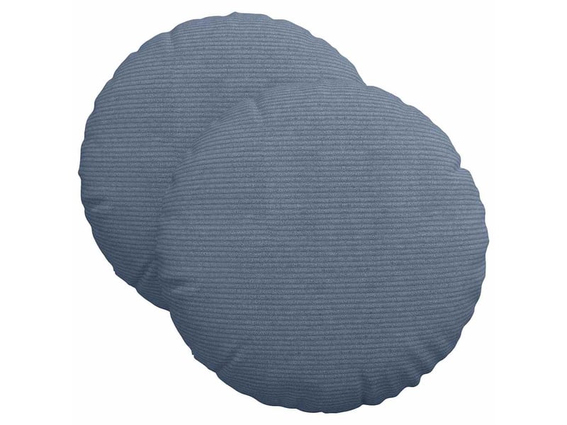 Lot de 2 coussins de siège, coussins décoratifs tissu en velours côtelé bleu ø 40 cm cf59786 - Conforama A