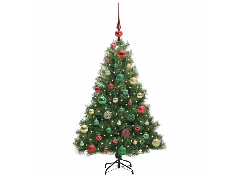 Sapin de noël, arbre de noël artificiel avec 150 led vert 120 cm pe et pvc cf61187 - Conforama C