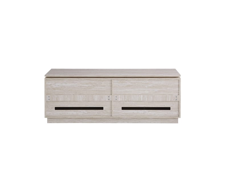  Meuble tv baieta – 160x40x60 cm – finition travertin &amp; design épuré  - Conforama D