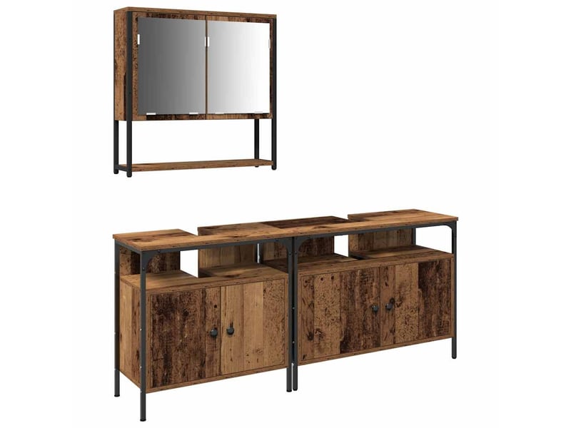  Ensemble de mobilier de salle de bain 3 pièces marron cf64477  - Conforama A