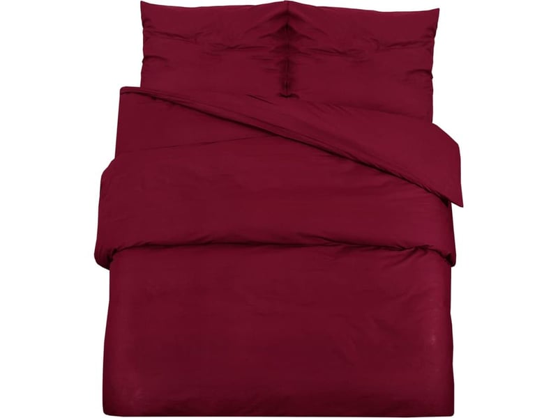 Ensemble de housse de couette bordeaux 140x200 cm coton - Conforama A