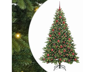 Sapin de noël - arbre de noël artificiel avec 300 led vert 180 cm pe et pvc