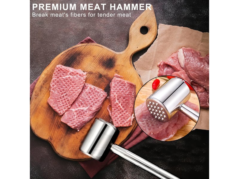  Attendrisseur de viande, marteau à viande,marteau à double face pour attendrir la viande, marteau à steak,marteau à attendrir avec manche antidérapant  - Conforama B