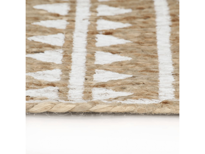  Tapis en jute tissé à la main avec imprimé blanc 90 cm - comfortxl 133692 - Conforama C