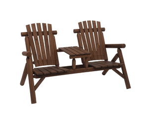 Banc de jardin avec table, mobilier de jardin, banc, 2 chaises, bois massif, marron, 157 x 88 x 103 cm
