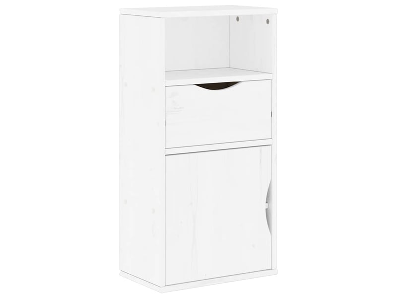  Lot de 4 meubles tv modulaires style rustique salon rangement optimal 79 x 40 x 24 cm en pin massif blanc 02_0055989  - Conforama D