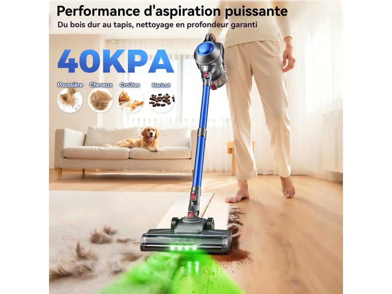  Aspirateur balai n15 sans fil, écran led intelligent, jusqu’à 55 min d’autonomie, autoportant, pour tapis et poils d’animaux  - Conforama B