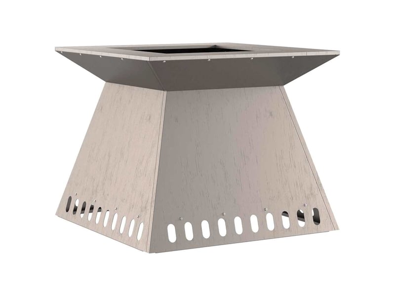 Brasero exterieur, foyer camping rouillé 60x60x50 cm acier patiné - Conforama E
