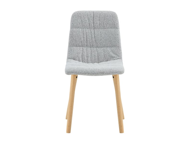  Chaise de salle à manger plissée – pieds bois massif, lot de 2, tissu gris clair, style nordique moderne, hauteur 88 cm  - Conforama A