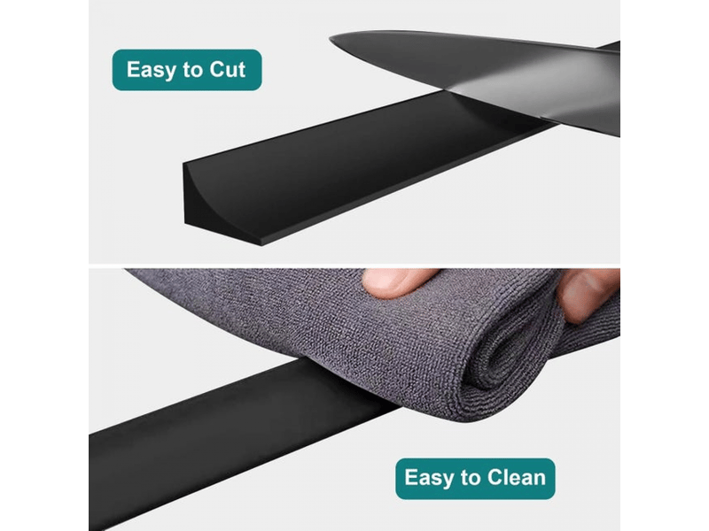 Joint d'étanchéité pour douche, bande d'étanchéité autocollante pour plan de travail de cuisine, évier, baignoire (noir), 2 m - Conforama D