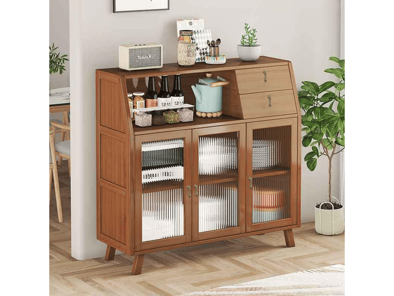  Lot de 4 poignées d'armoire vintage en alliage de zinc sculptées en forme de larme, patine ancienne  - Conforama B