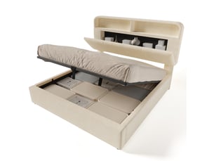 Lit coffre 140x200 cm <strong></strong>  <strong></strong> coloris beige