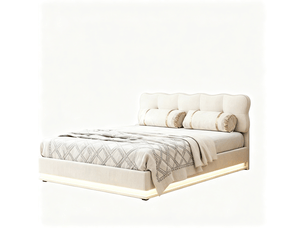 Lit coffre 140x190 cm coloris beige