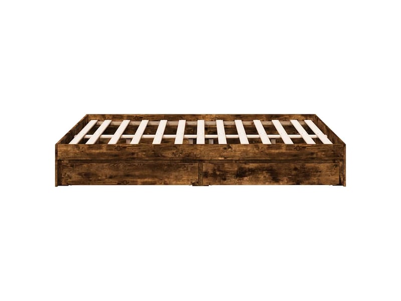 Lit double- lit adulte - cadre de lit avec tiroirs sans matelas chêne fumé 120x200 cm - Conforama D