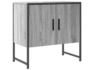 Armoire lavabo salle de bain, meuble de rangement sonoma gris 60x33x60 cm