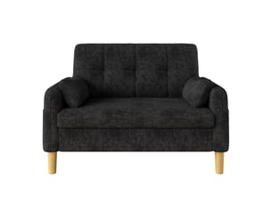 Canapé 2 places - 119x78x85 cm - canapé de salon divan lounge avec coussins et chenille - gris