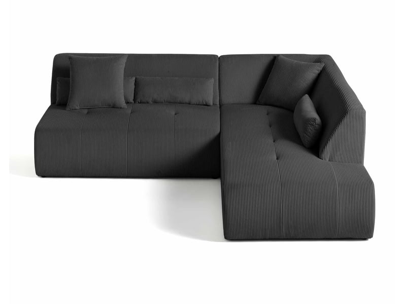  Onyx - canapé modulable d'angle droit 5 places - en velours côtelé - lisa design - gris foncé ONYX - Conforama A