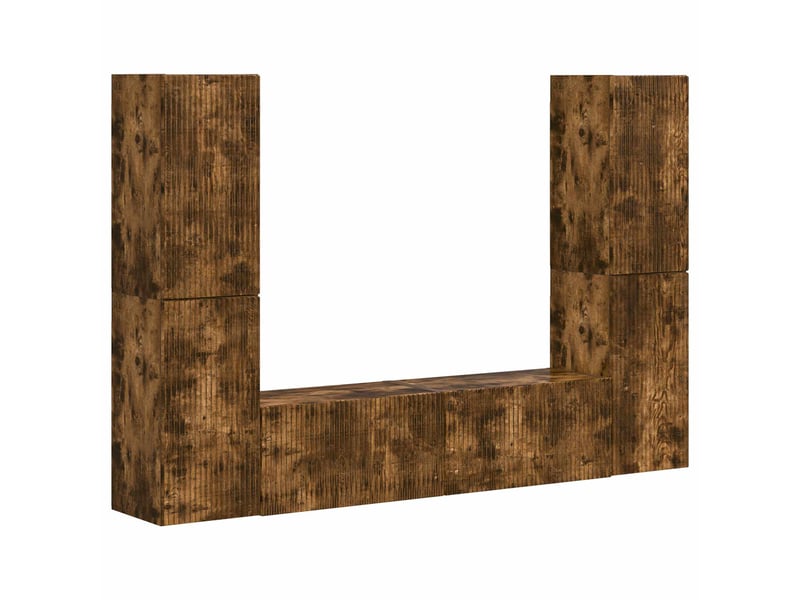  Ensemble meuble tv - banc tv - meuble de rangement 6 pcs chêne fumé bois d'ingénierie  - Conforama A
