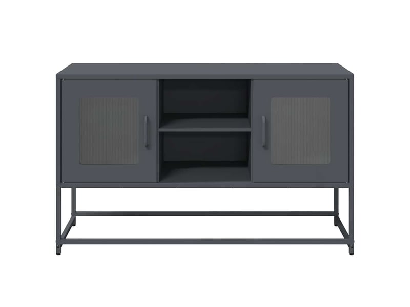  Meuble tv - banc tv - meuble de rangement anthracite 100,5x39x60,5 cm acier  - Conforama E