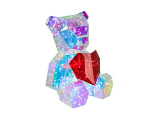 Veilleuse ours coeur H.11 cm USB ou piles OURS