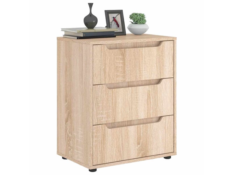  Buffet salon visnes chêne sonoma 60x40x73 cm bois d'ingénierie  - Conforama B