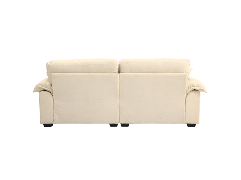 Canapé droit 2 places à assise profonde avec coussins amovibles - mousse mémoire, chenille beige 214 × 89 × 93 cm - Conforama E