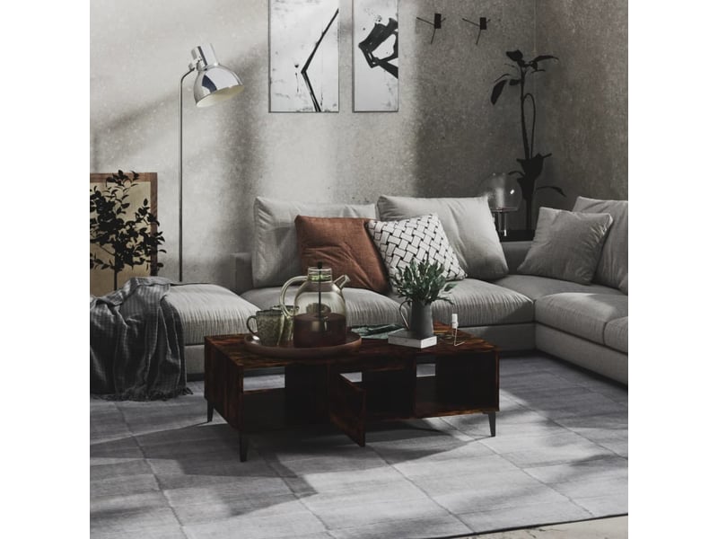  Table basse rectangulaire | table de salon chêne fumé 103,5x60x35 cm bois d'ingénierie  - Conforama C