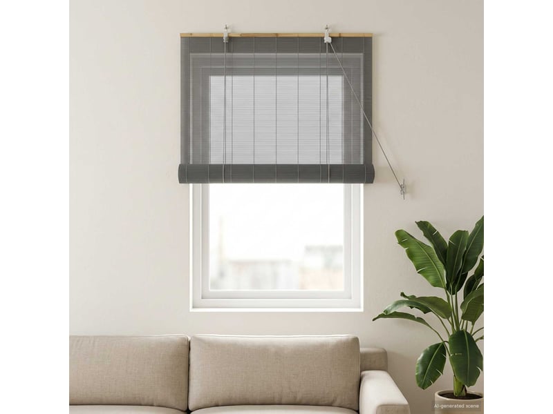 Store enrouleur, store à rouleau gris 50 x 160 cm bambou cf45254 - Conforama B