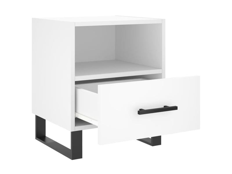  Lot de 2 tables de chevet - cabinet de chevet - table de nuit blanc 40x35x47,5 cm bois d’ingénierie  - Conforama D