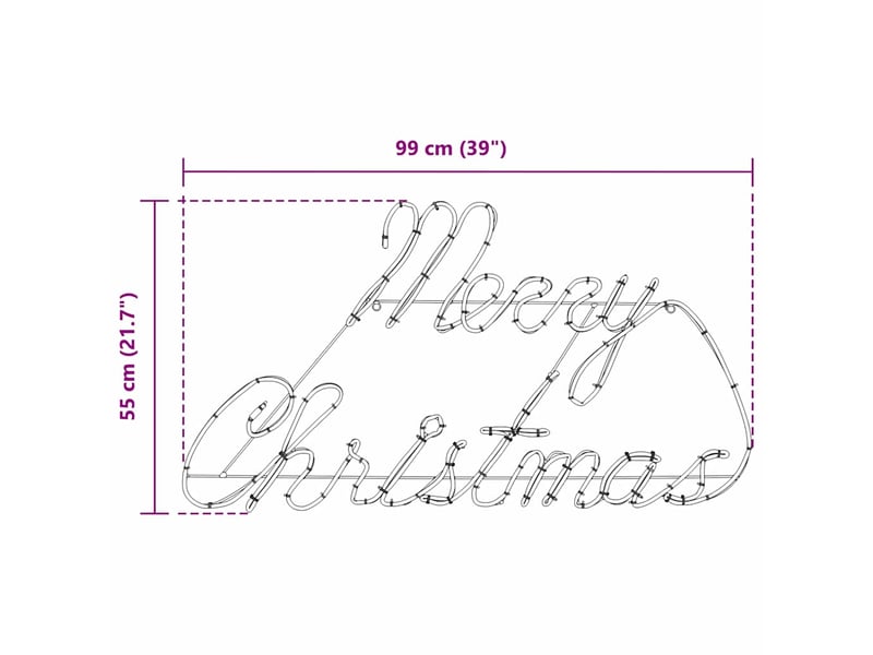 Panneau de noël 216 led rouge 99 x 55 x 13 cm fer cf61963 - Conforama E